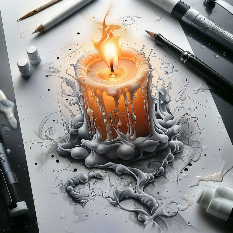 candle-wick-lifelike-eyes-for-inner-arm – tattoo design ideas free ai generated – Gallery: candles-inkby-ai