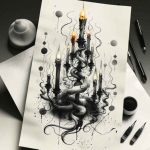 birthday-candle-photo-like-tattoo-for-full-back – tattoo design ideas free ai generated – Gallery: candles-inkby-ai