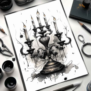 burning-candle-soft-transitions-for-upper-thigh – tattoo design ideas free ai generated – Gallery: candles-inkby-ai