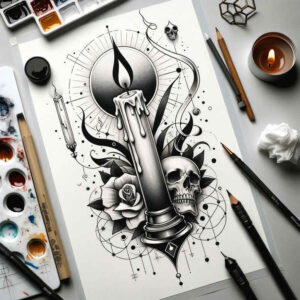 calming-candle-smooth-gradients-for-palm – tattoo design ideas free ai generated – Gallery: candles-inkby-ai