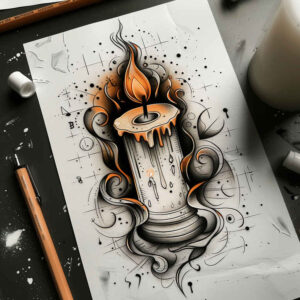 candle-light-contour-shading-for-hip – tattoo design ideas free ai generated – Gallery: candles-inkby-ai