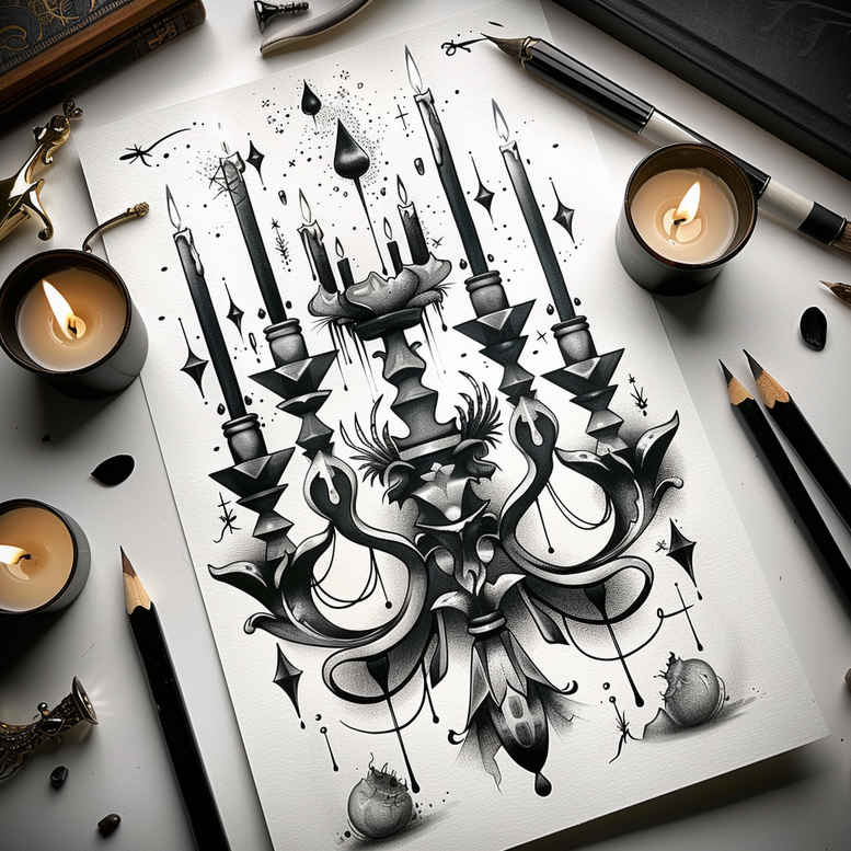 ritual-candle-smooth-complexion-for-back-of-neck – tattoo design ideas free ai generated – Gallery: candles-inkby-ai