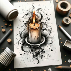 candles-tactile-shading-for-upper-shoulder – tattoo design ideas free ai generated – Gallery: candles-inkby-ai