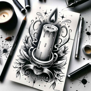 candlelight-portrait-realism-for-side-torso – tattoo design ideas free ai generated – Gallery: candles-inkby-ai