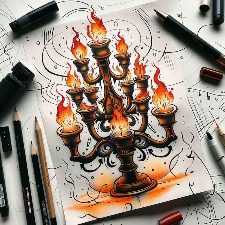 candle-flicker-clean-background-for-abdomen – tattoo design ideas free ai generated – Gallery: candles-inkby-ai