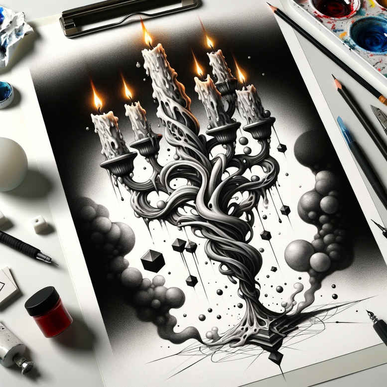 candlelight-meditation-realistic-gleam-for-back-shoulder – tattoo design ideas free ai generated – Gallery: candles-inkby-ai