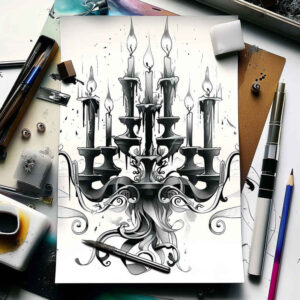 white-candle-reflective-light-for-shoulder – tattoo design ideas free ai generated – Gallery: candles-inkby-ai