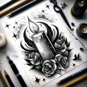 magic-candle-photo-realistic-for-hand – tattoo design ideas free ai generated – Gallery: candles-inkby-ai