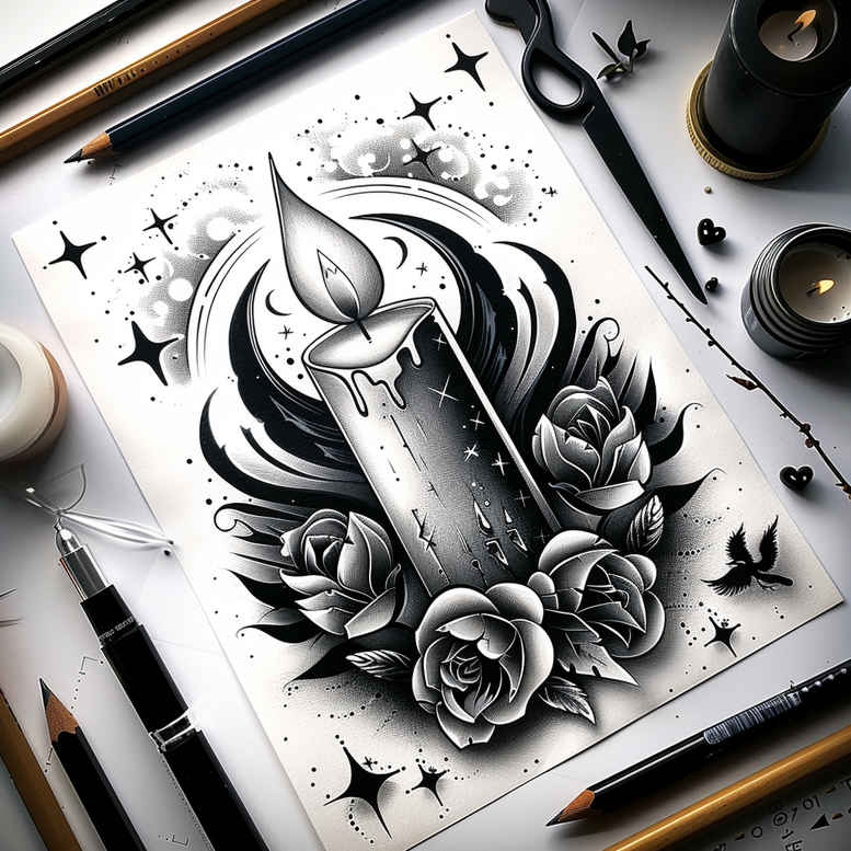 magic-candle-photo-realistic-for-hand – tattoo design ideas free ai generated – Gallery: candles-inkby-ai