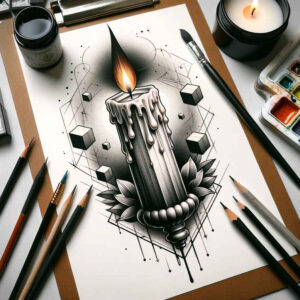 candle-flame-natural-finish-for-shoulder – tattoo design ideas free ai generated – Gallery: candles-inkby-ai