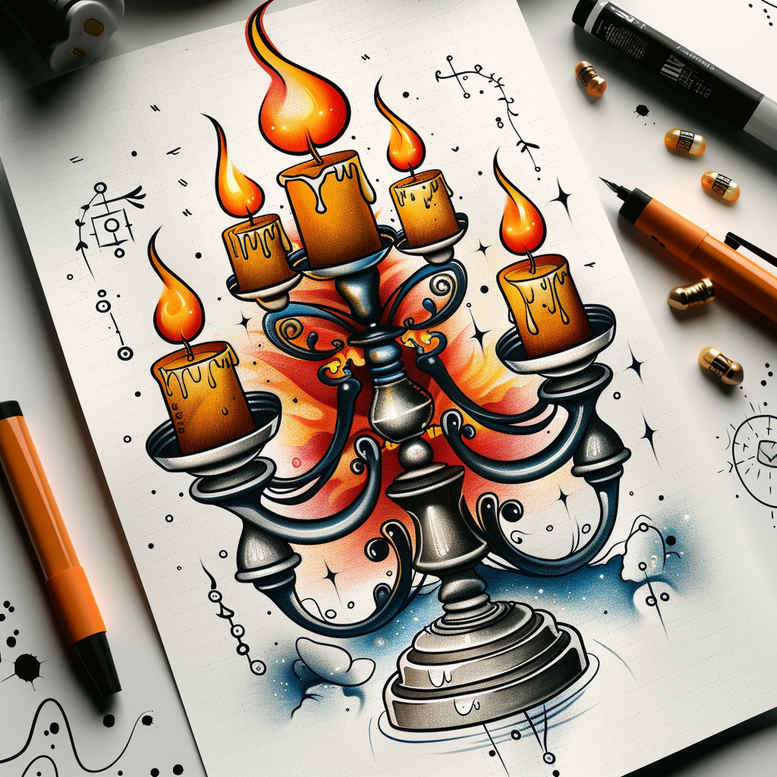 candle-ambiance-naturalistic-for-stomach – tattoo design ideas free ai generated – Gallery: candles-inkby-ai