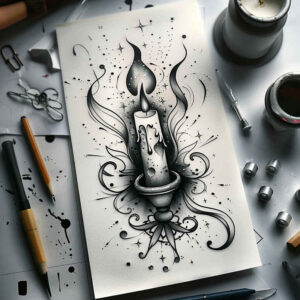 aromatic-candle-portrait-realism-for-toe – tattoo design ideas free ai generated – Gallery: candles-inkby-ai