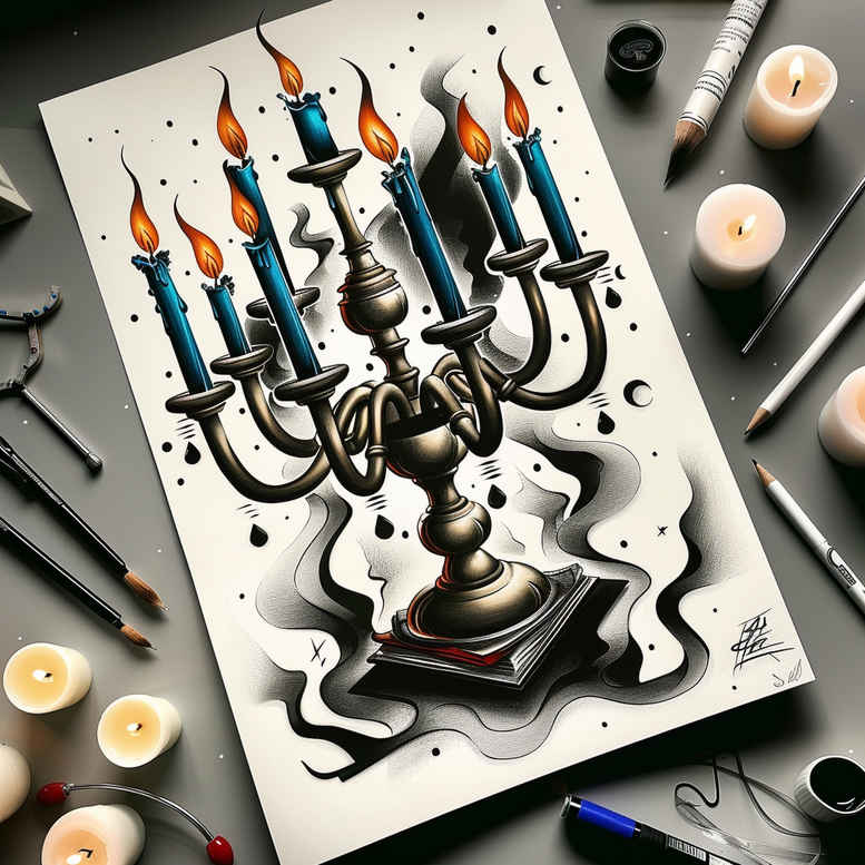magic-candle-delicate-highlight-for-hand – tattoo design ideas free ai generated – Gallery: candles-inkby-ai
