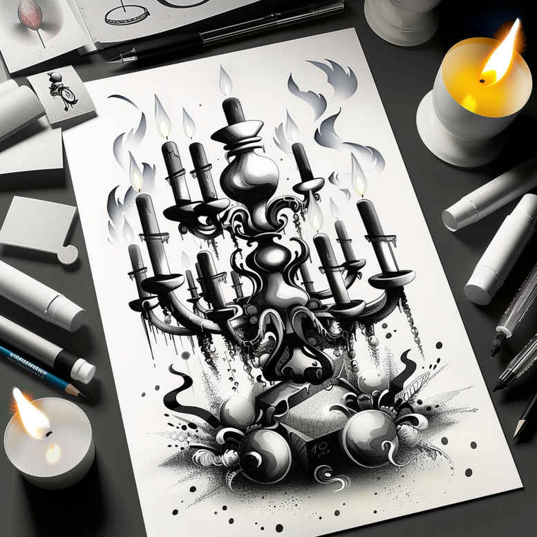 candles-high-definition-for-chest – tattoo design ideas free ai generated – Gallery: candles-inkby-ai