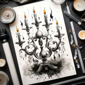 candle-flicker-portrait-realism-for-temple – tattoo design ideas free ai generated – Gallery: candles-inkby-ai