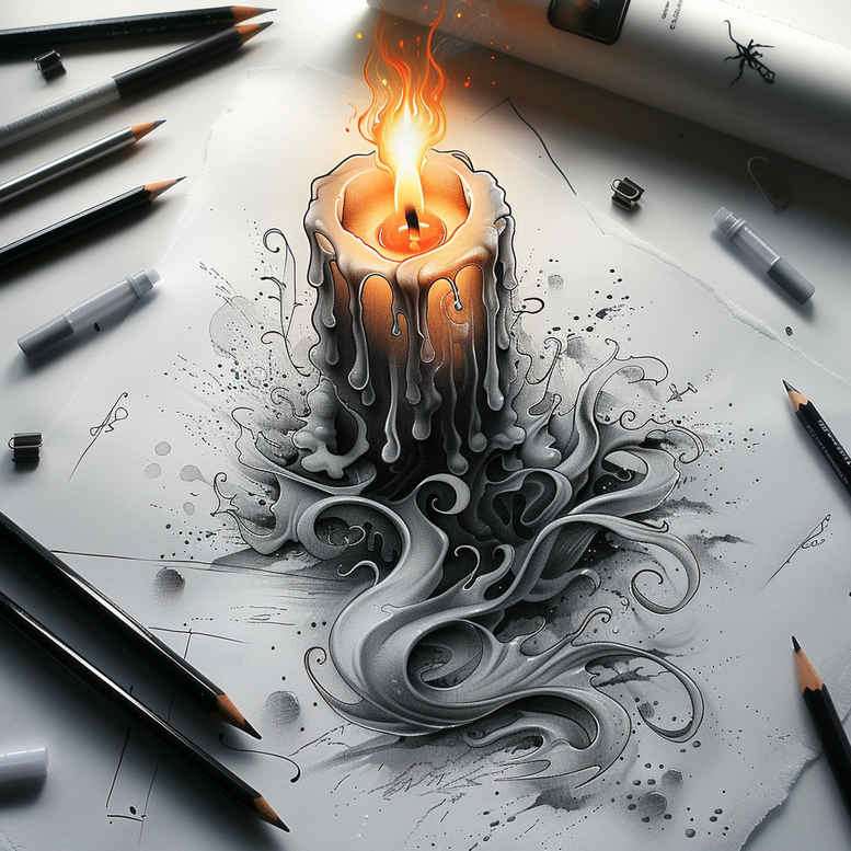 ritual-candle-natural-finish-for-full-back – tattoo design ideas free ai generated – Gallery: candles-inkby-ai