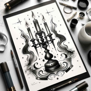 candle-light-perfect-proportions-for-back-shoulder – tattoo design ideas free ai generated – Gallery: candles-inkby-ai