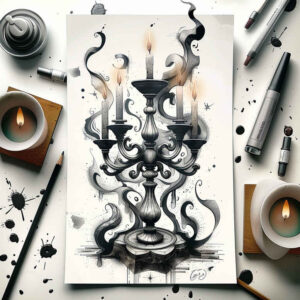 burning-candle-depth-of-field-for-ankle – tattoo design ideas free ai generated – Gallery: candles-inkby-ai