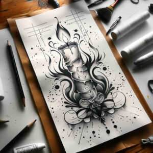 magic-candle-hyper-detail-for-ankle – tattoo design ideas free ai generated – Gallery: candles-inkby-ai