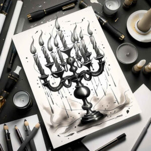 wax-flame-true-skin-for-stomach – tattoo design ideas free ai generated – Gallery: candles-inkby-ai