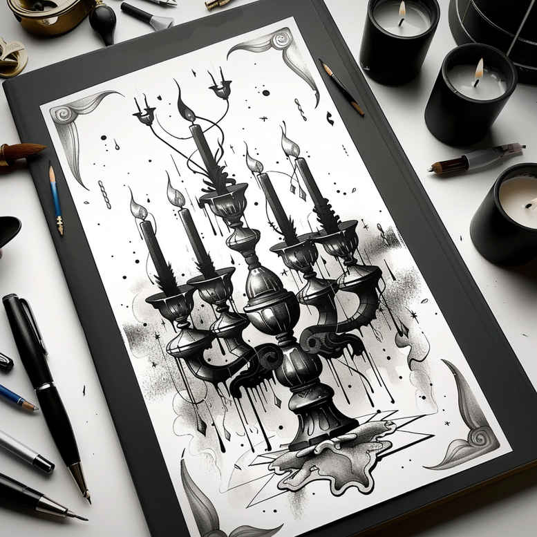 lit-candle-ultra-sharp-for-lower-back – tattoo design ideas free ai generated – Gallery: candles-inkby-ai
