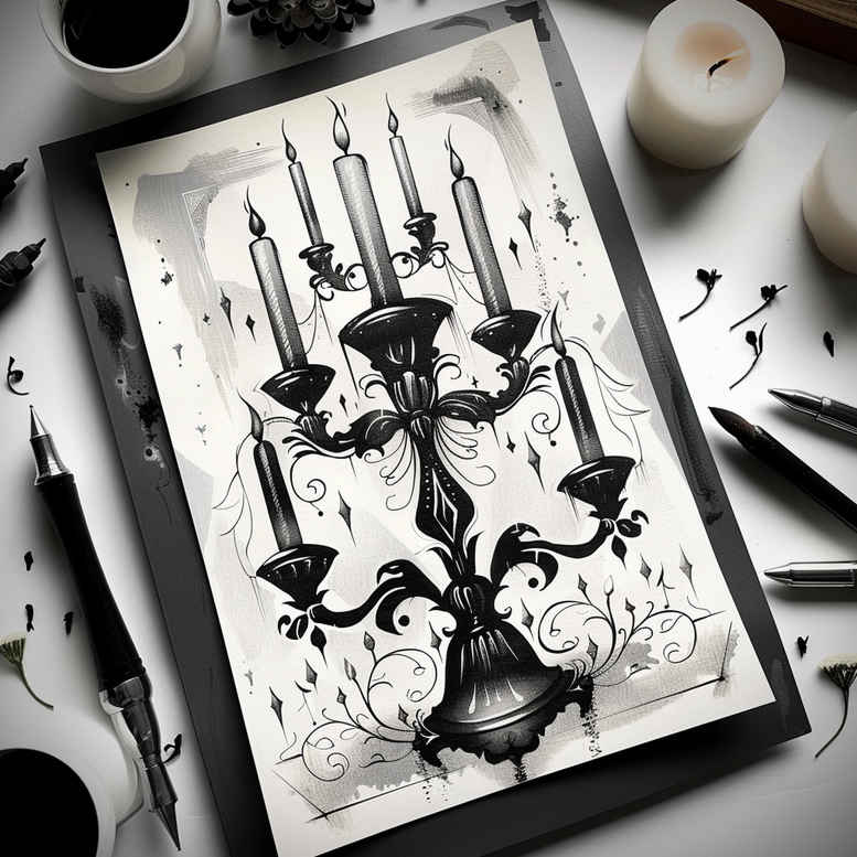 candle-wick-gradient-tones-for-side-torso – tattoo design ideas free ai generated – Gallery: candles-inkby-ai