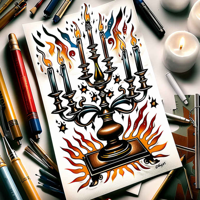 candle-hyper-detail-for-collarbone – tattoo design ideas free ai generated – Gallery: candles-inkby-ai
