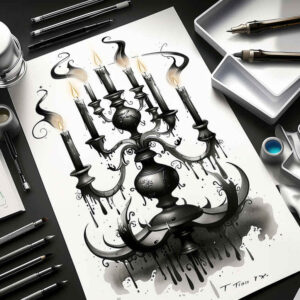 wax-flame-lifelike-eyes-for-ankle – tattoo design ideas free ai generated – Gallery: candles-inkby-ai