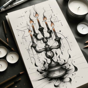 candlelight-shadow-reflection-effect-for-outer-arm – tattoo design ideas free ai generated – Gallery: candles-inkby-ai