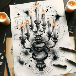 candles tattoo design ideas Surrealism melting forms calm atmosphere stands for strength