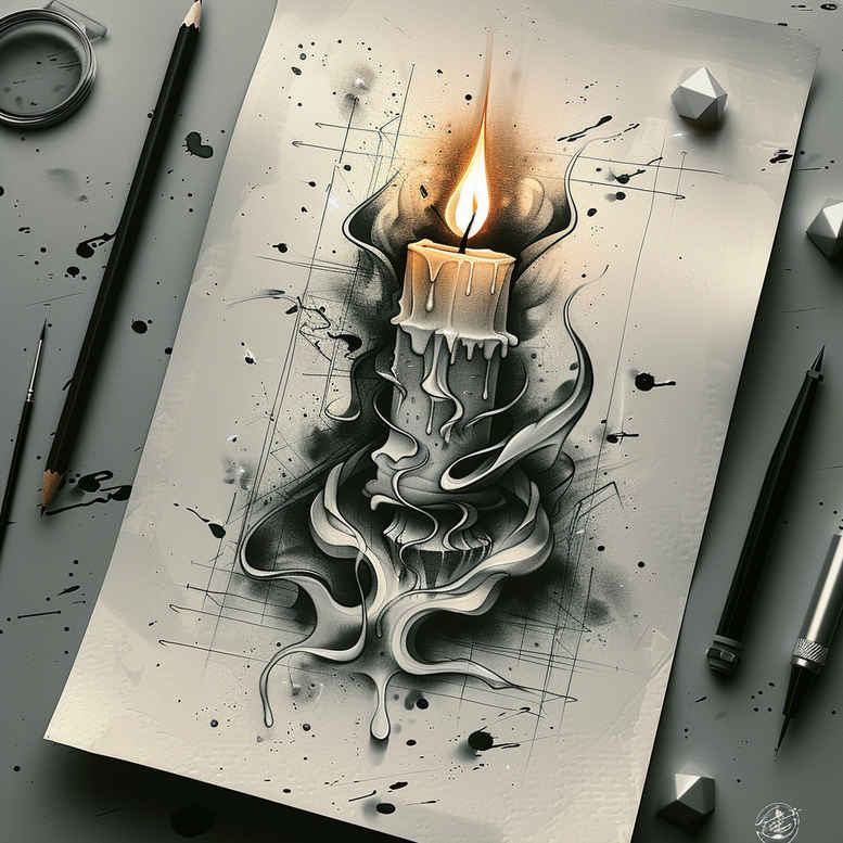 candles tattoo design ideas bokeh cozy atmosphere for wrist