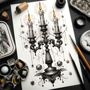 candles tattoo design ideas artistic contrast gentle flame for spine