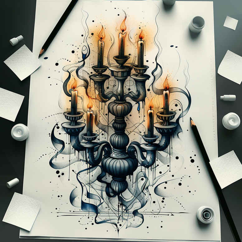 candles tattoo design ideas refined detail gentle flame for stomach
