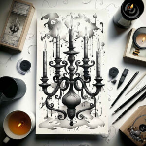 candles tattoo design ideas Surrealism unreal glowing aura stands for resilience