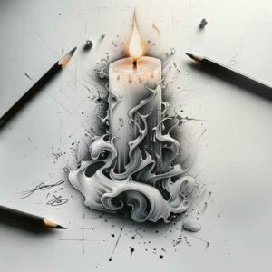 candles tattoo design ideas Realism clean background meditative symbols symbolising perseverance