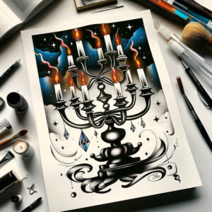 candles tattoo design ideas Surrealism visionary natural flame meaning endurance