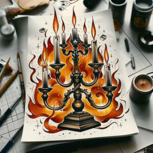 candles tattoo design ideas strong outlines ritual light for temple