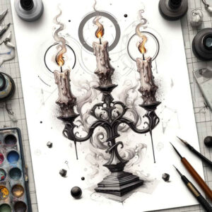 candles tattoo design ideas ethereal textures smooth shading shows resilience