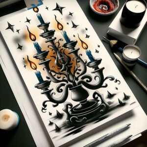 candles tattoo design ideas mirrored effect soft edges for foot