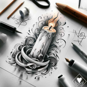 candles tattoo design ideas enigmatic aura soft edges symbol of determination