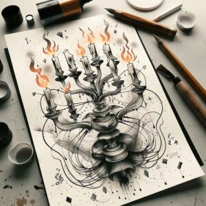 candles tattoo design ideas realistic texture soothing light for knee