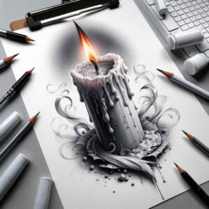 candles tattoo design ideas Surrealism mystical spiritual light meaning strength