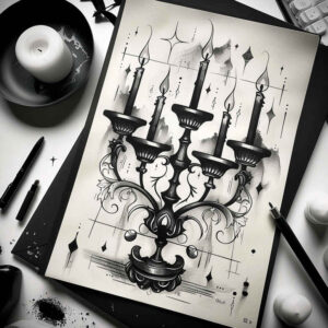 candles tattoo design ideas minimalist subtle shadows for nape