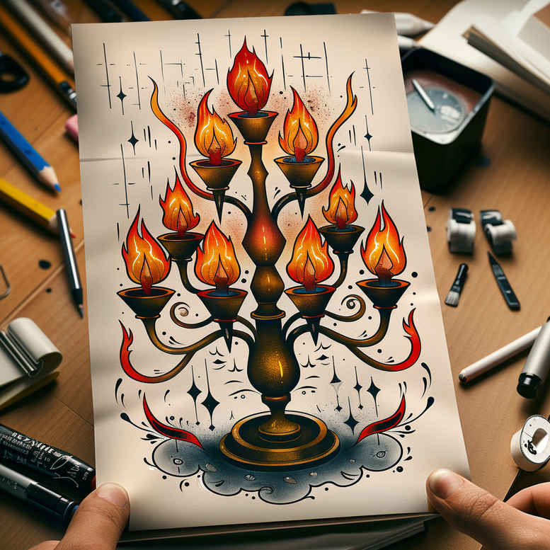 magic-candle-precise-anatomy-for-upper-thigh – tattoo design ideas free ai generated – Gallery: candles-inkby-ai