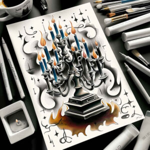 candle-fire-sharp-focus-for-palm – tattoo design ideas free ai generated – Gallery: candles-inkby-ai