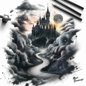 castle-ruins-nightmare-high-fidelity – tattoo design ideas free ai generated – Gallery: castles-inkby-ai