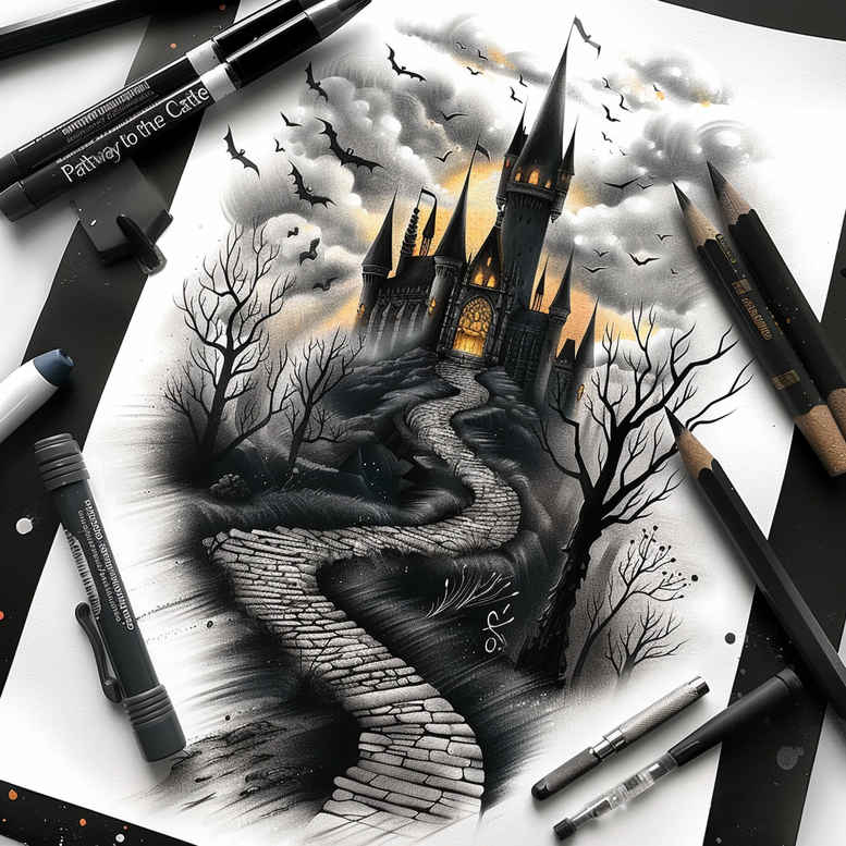 castle-citadel-silence-realistic-structure – tattoo design ideas free ai generated – Gallery: castles-inkby-ai