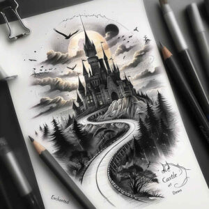 castle-fortress-void-emotional-depth – tattoo design ideas free ai generated – Gallery: castles-inkby-ai