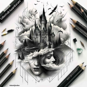 legendary-castle-dripping-soft-transitions – tattoo design ideas free ai generated – Gallery: castles-inkby-ai