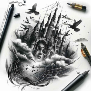 castle-bastion-broken-emotional-depth – tattoo design ideas free ai generated – Gallery: castles-inkby-ai